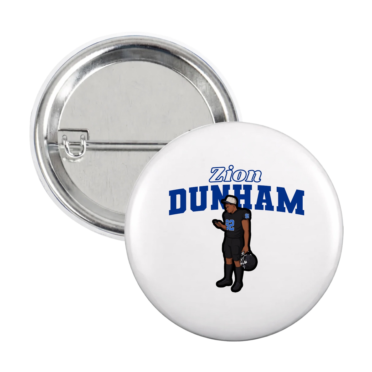 Game Day Button — Name Arch in White