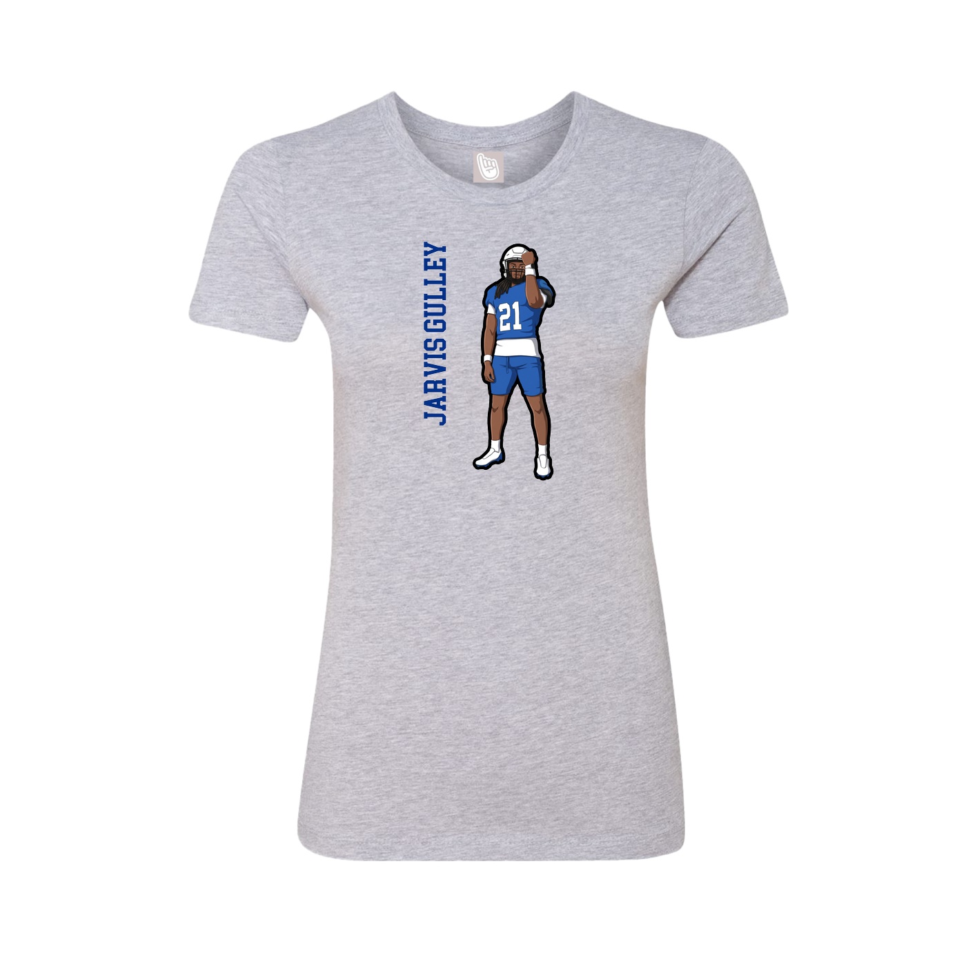 Fitted Women's Tee — Name Vertical in Grey