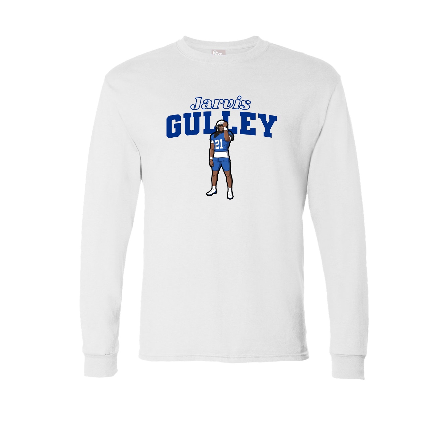 Long Sleeve Tee — Name Arch in White