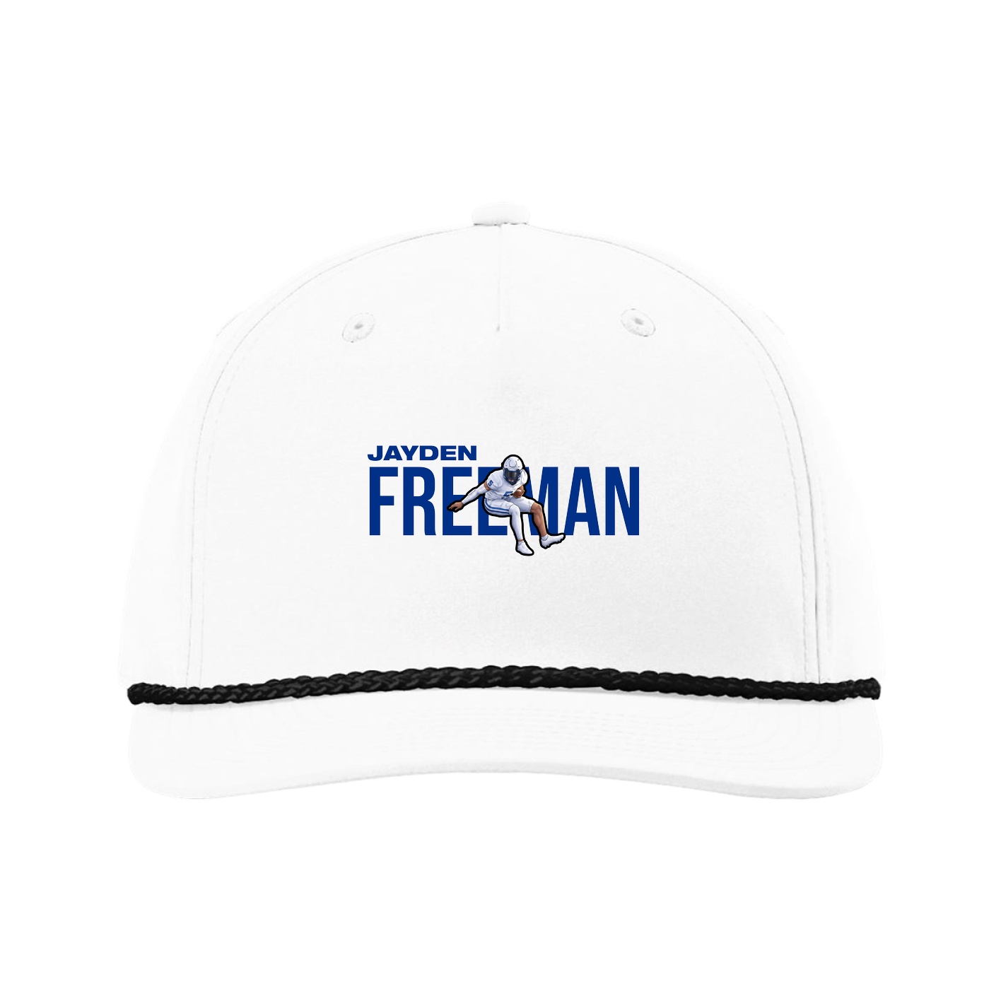 Five-Panel Classic Rope Cap — Player Name in White