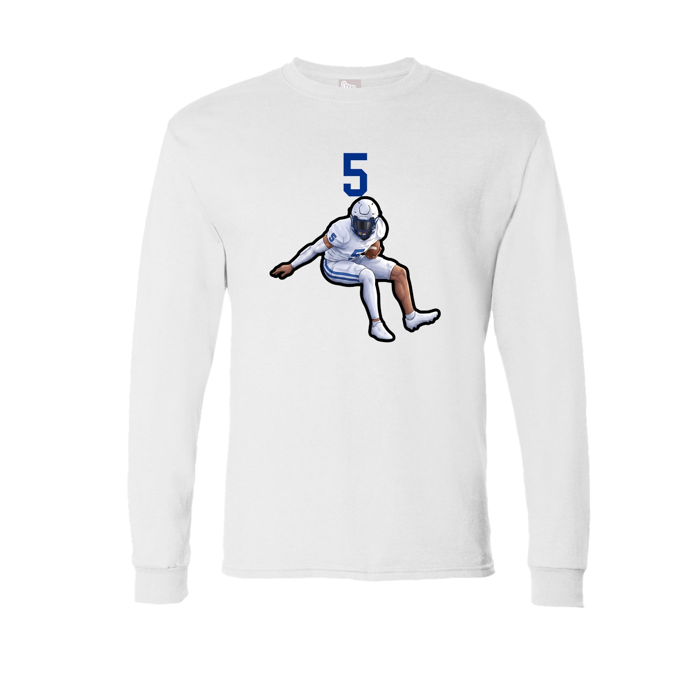 Long Sleeve Tee — Number Top in White