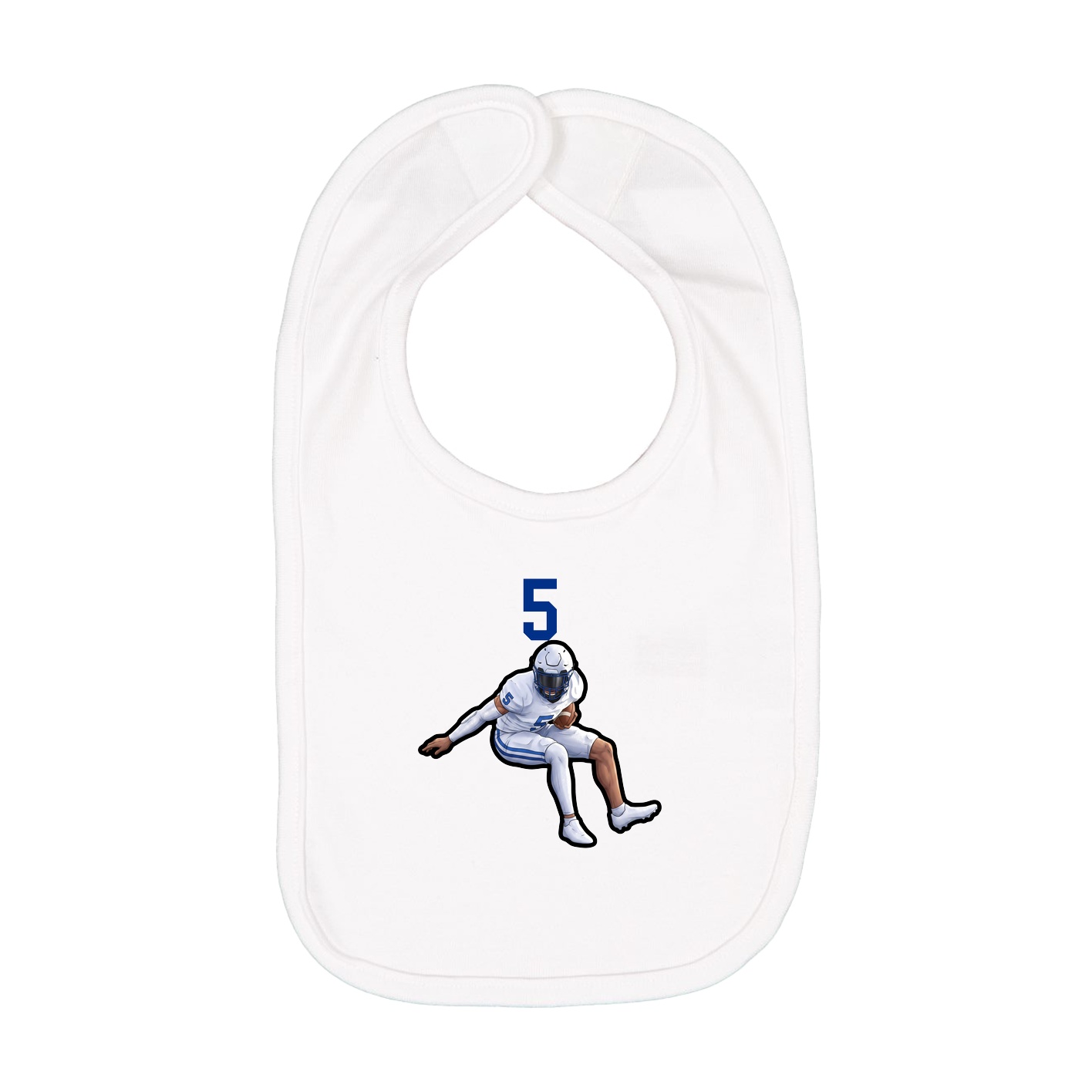 Infant Bib — Number Top in White