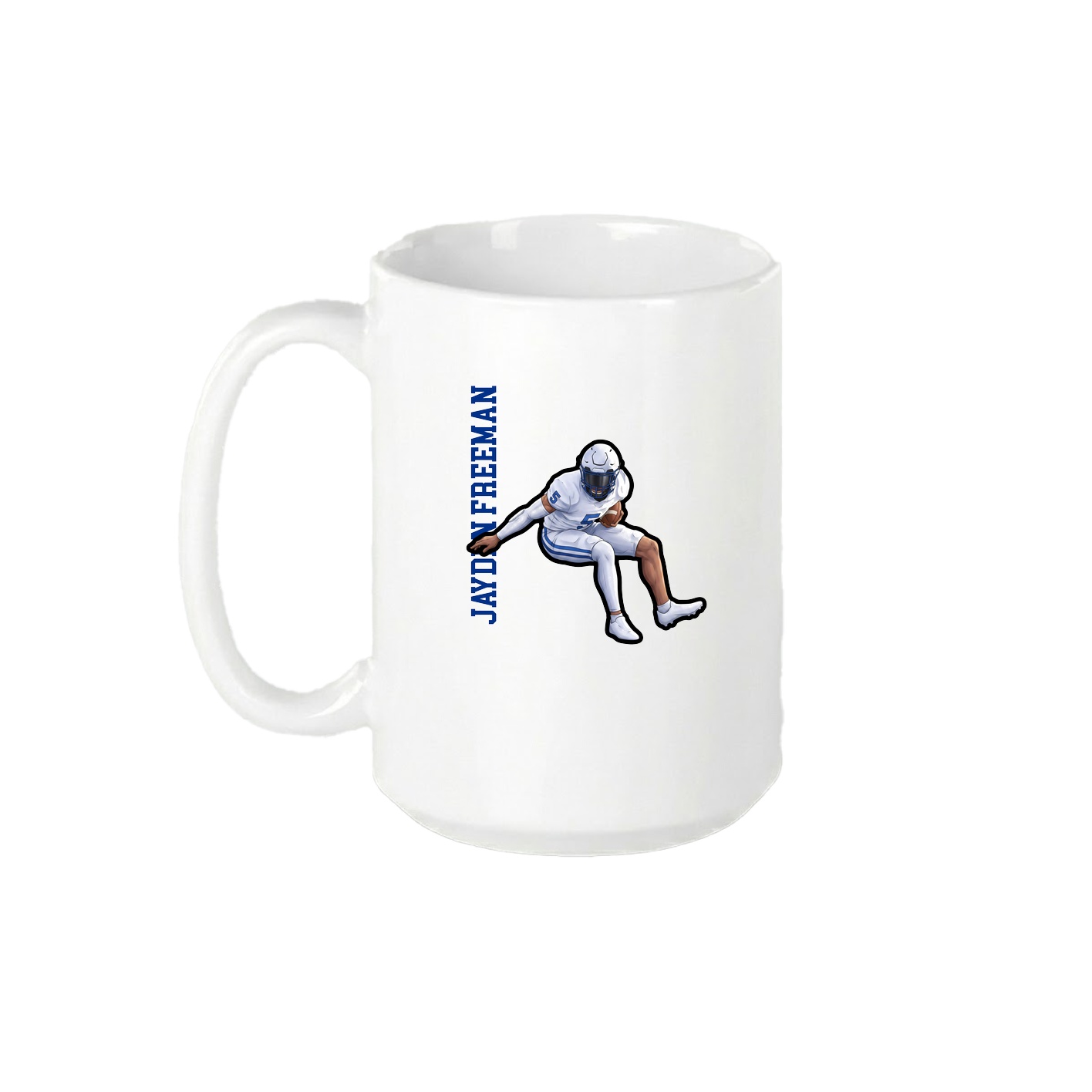 15oz Coffee Mug — Name Vertical in White