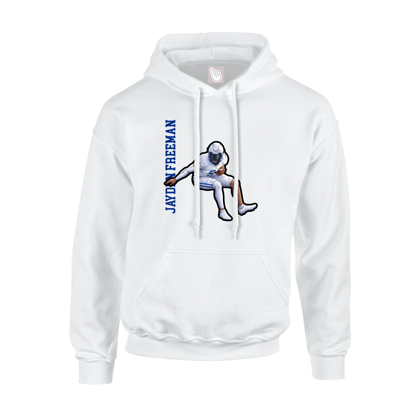 Hoodie — Name Vertical in White