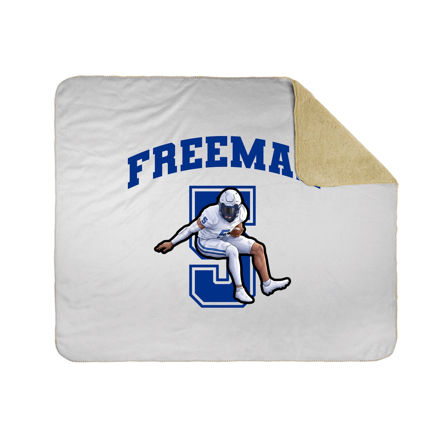 Throw Blanket — Number in White