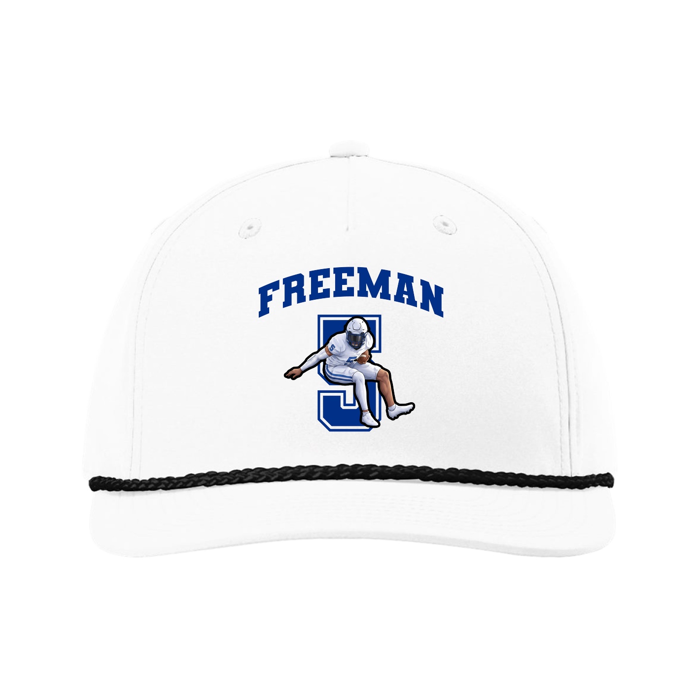 Five-Panel Classic Rope Cap — Number in White