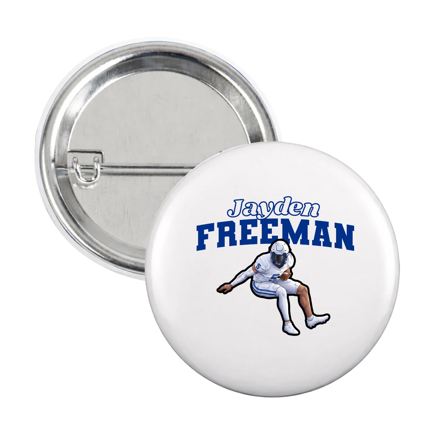 Game Day Button — Name Arch in White