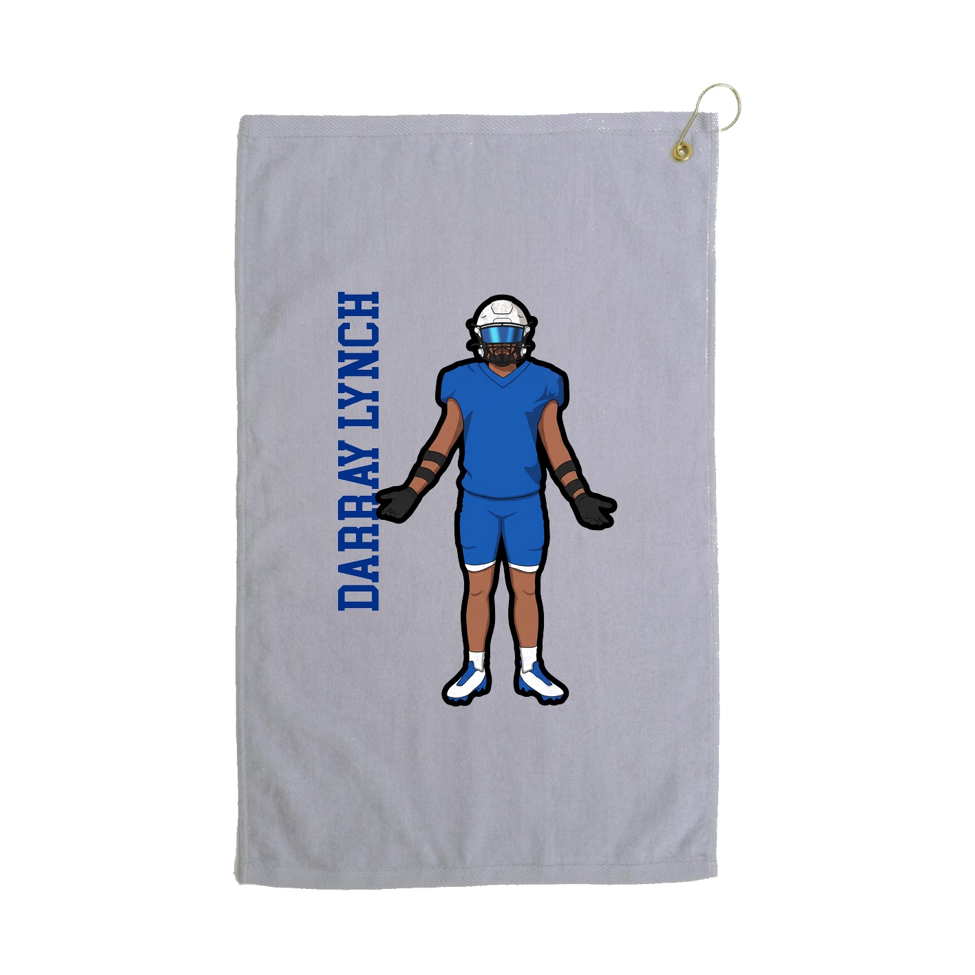Golf Towel — Name Vertical in Grey