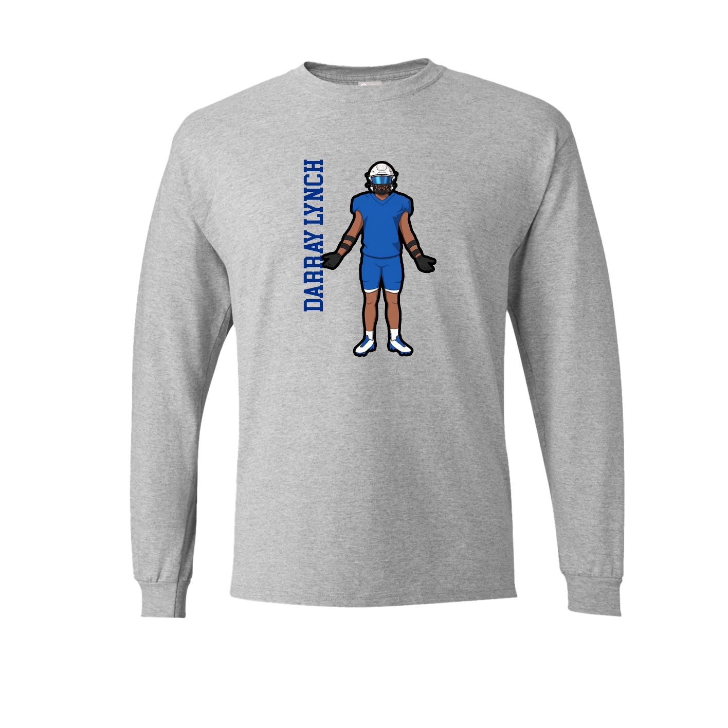 Long Sleeve Tee — Name Vertical in Grey