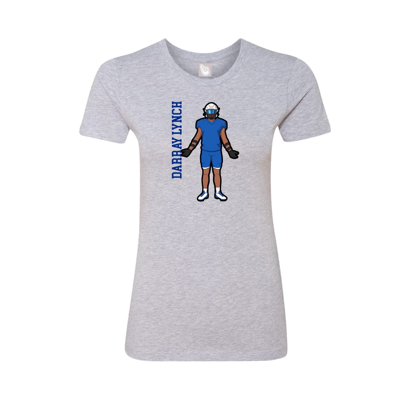 Fitted Women's Tee — Name Vertical in Grey