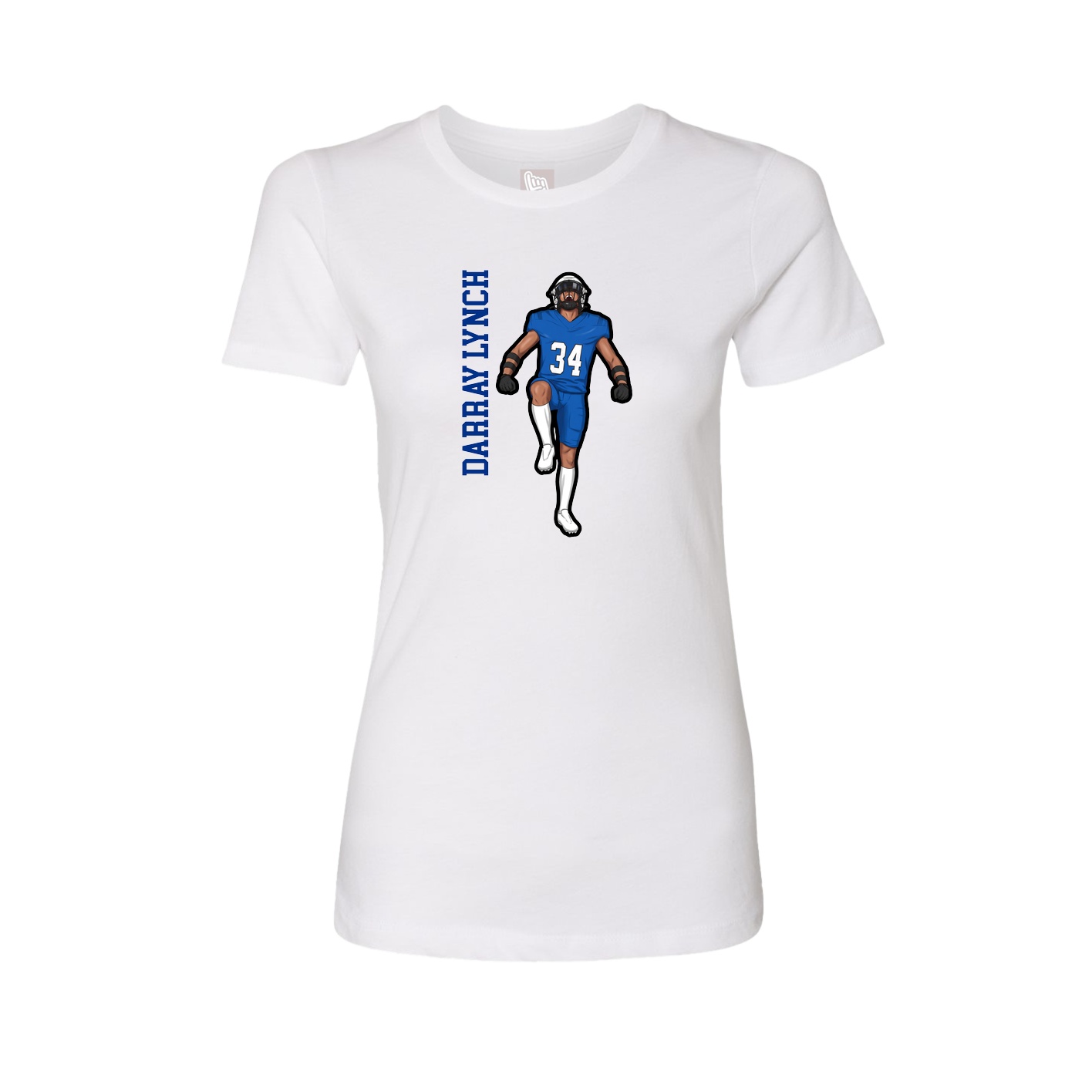 Fitted Women's Tee — Name Vertical in White