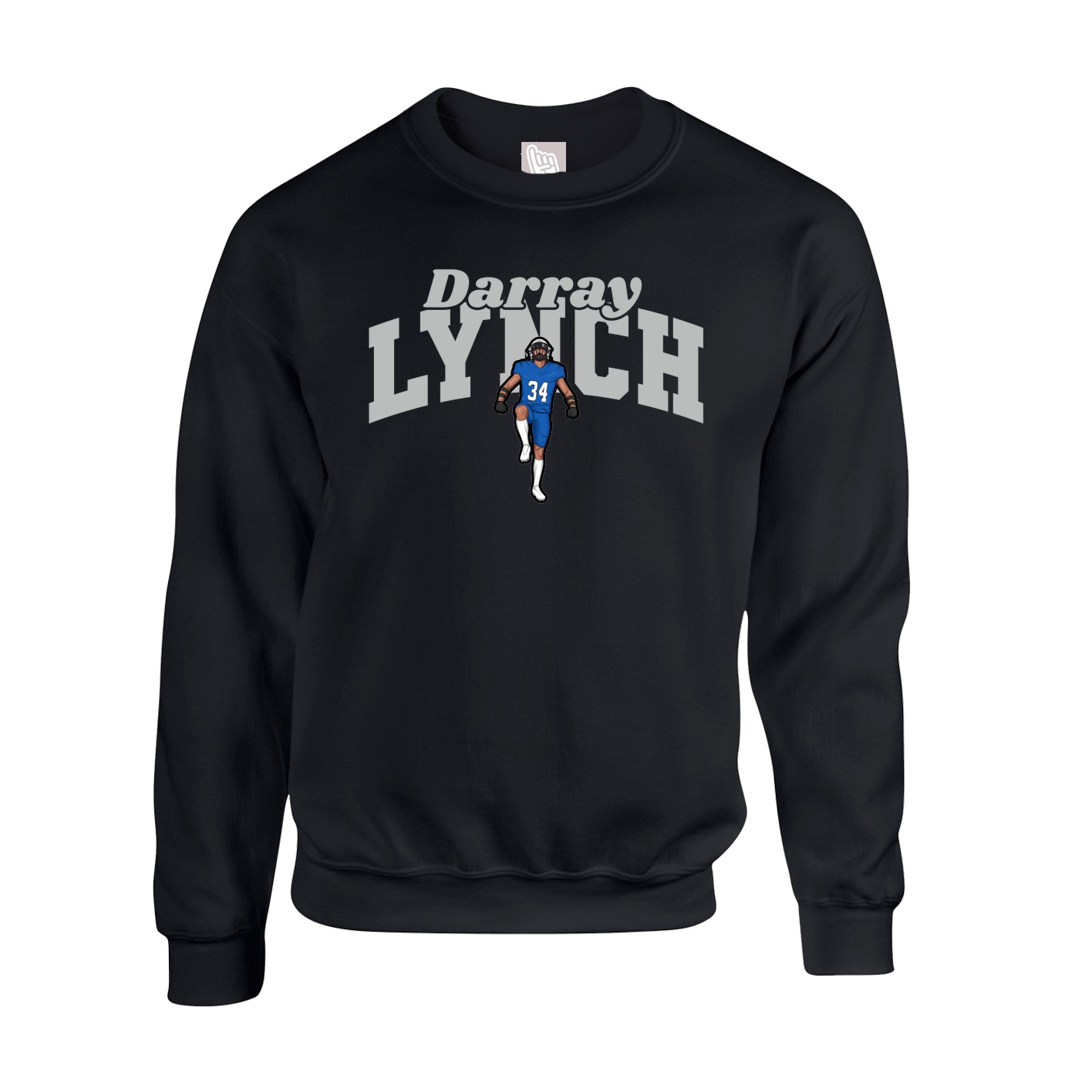 Fleece Crew — Signature Arch in Black