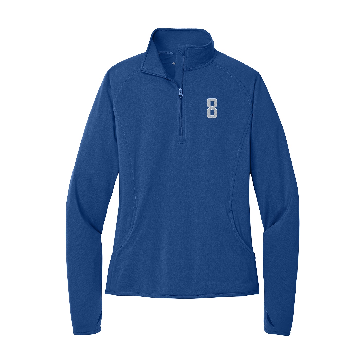 Women's Q-Zip Pullover — Front Shirsy in Royal