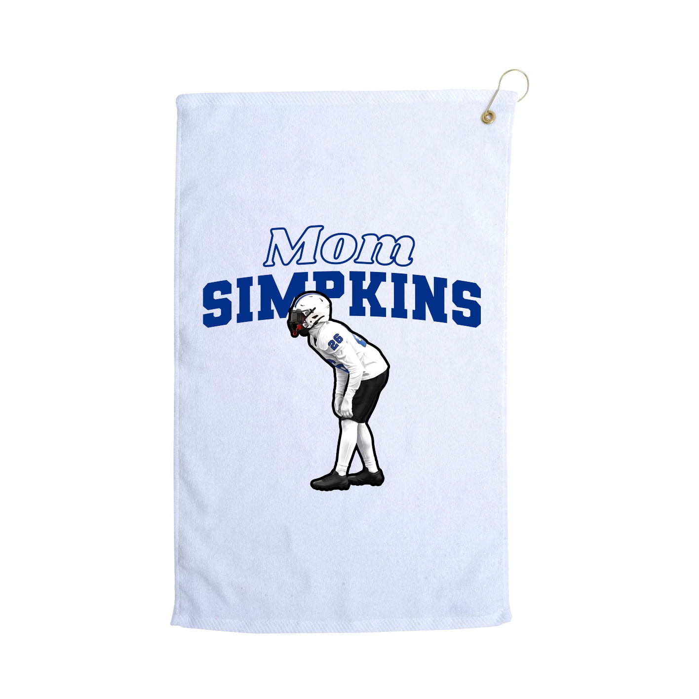 Golf Towel — Mothers Day Block in White