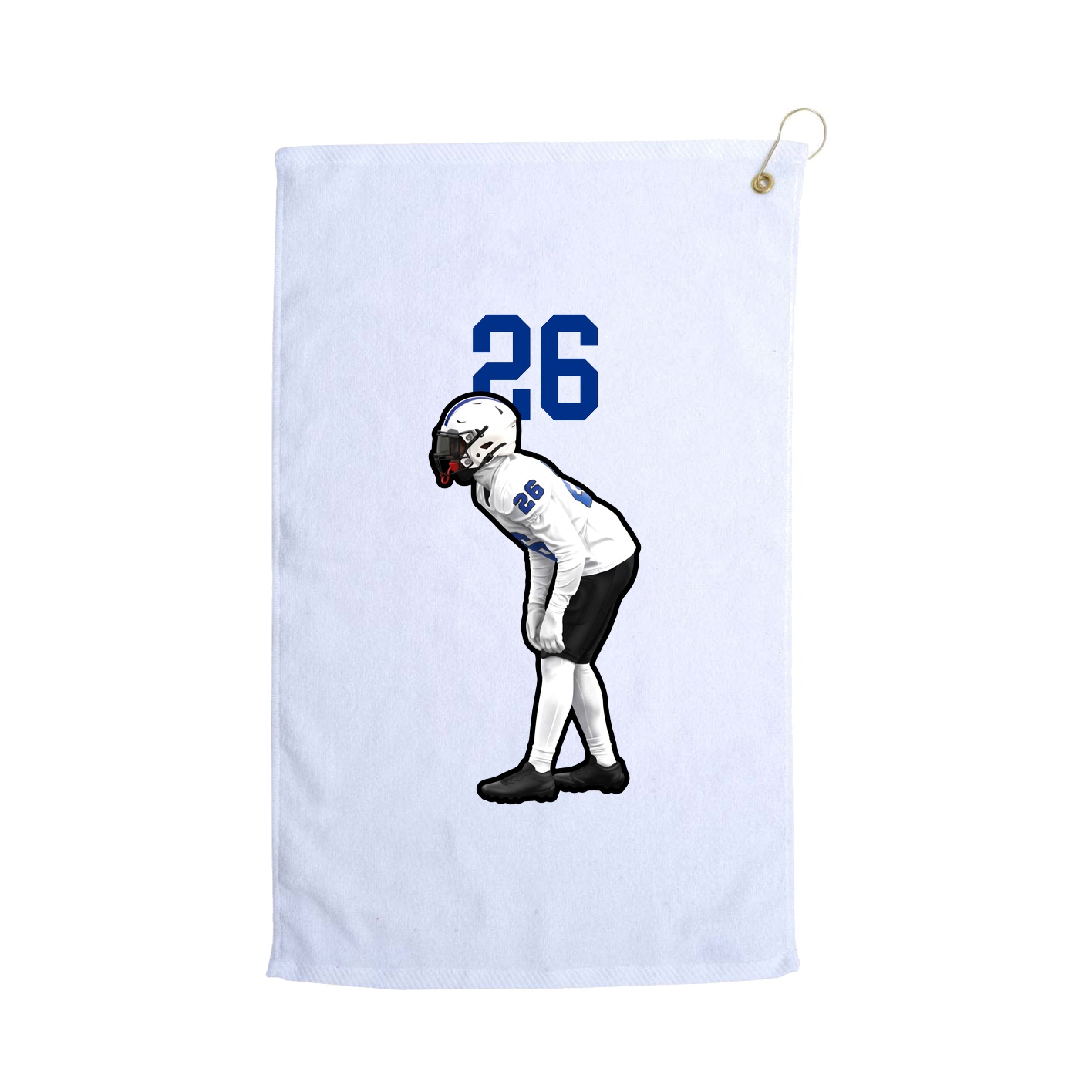 Golf Towel — Number Top in White