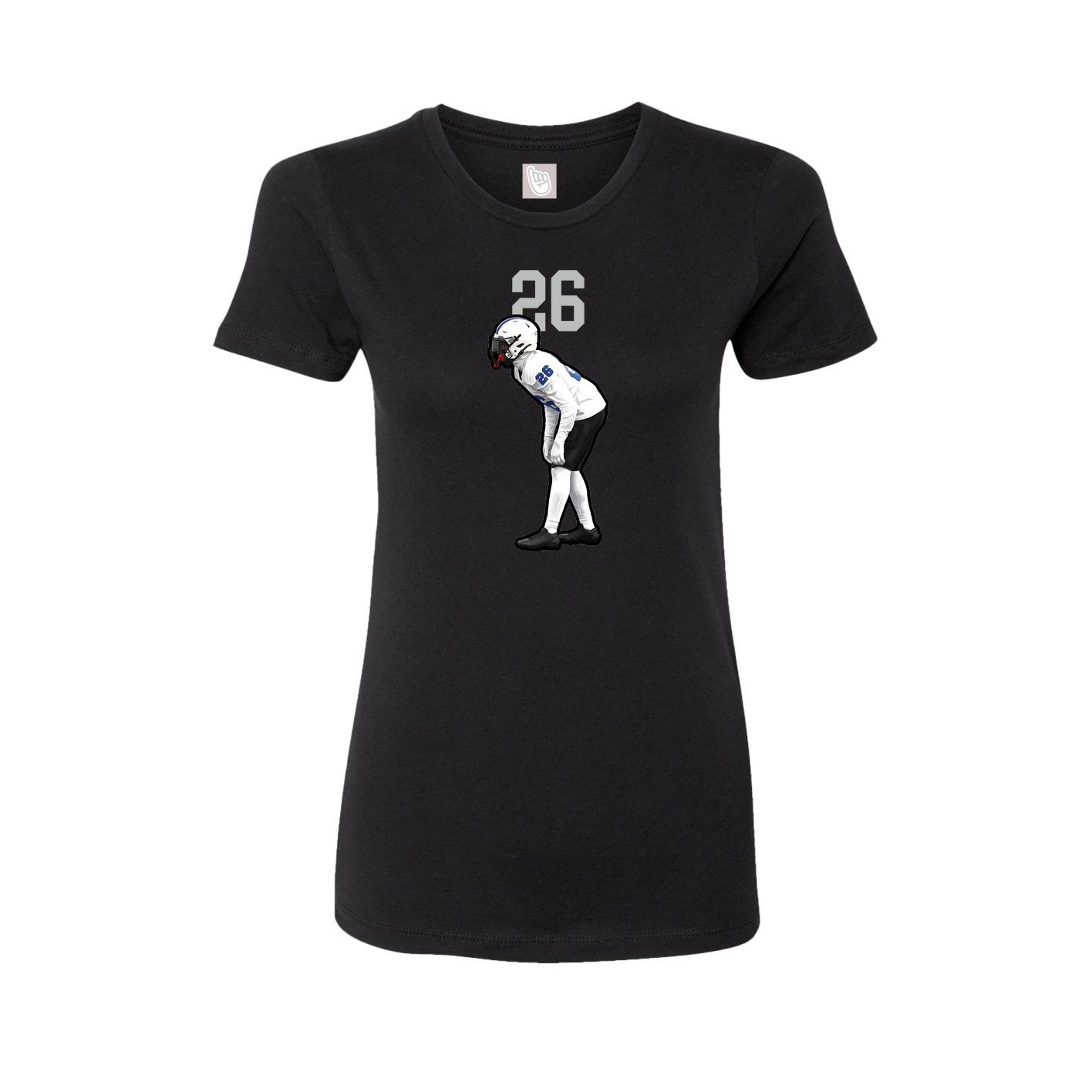 Fitted Women's Tee — Number Top in Black