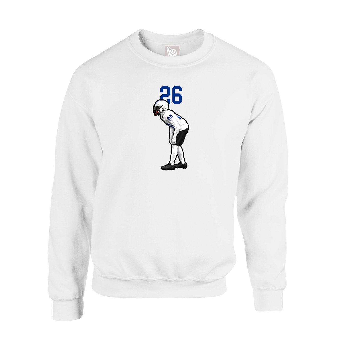Fleece Crew — Number Top in White
