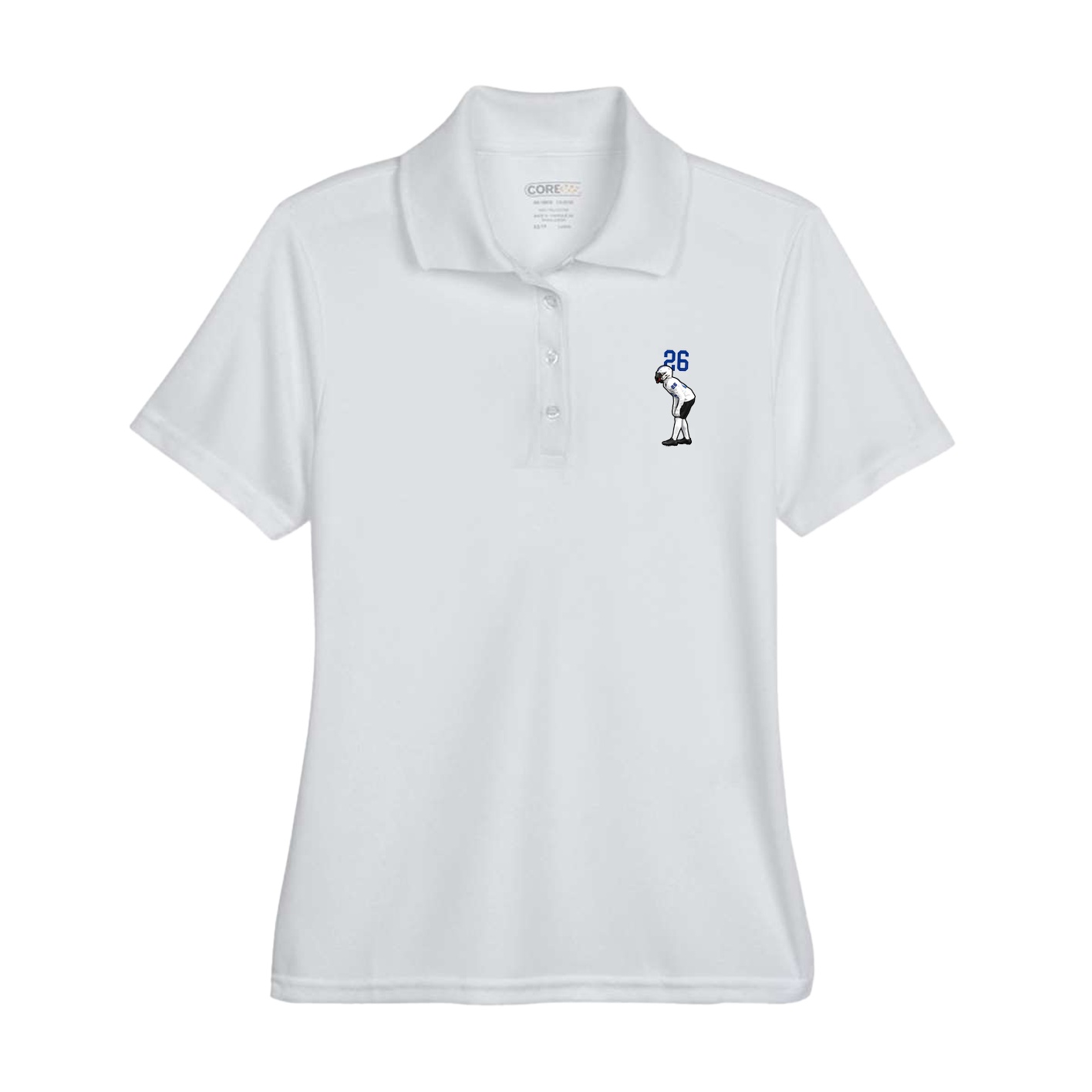 Womens Performance Polo — Number Top in Grey