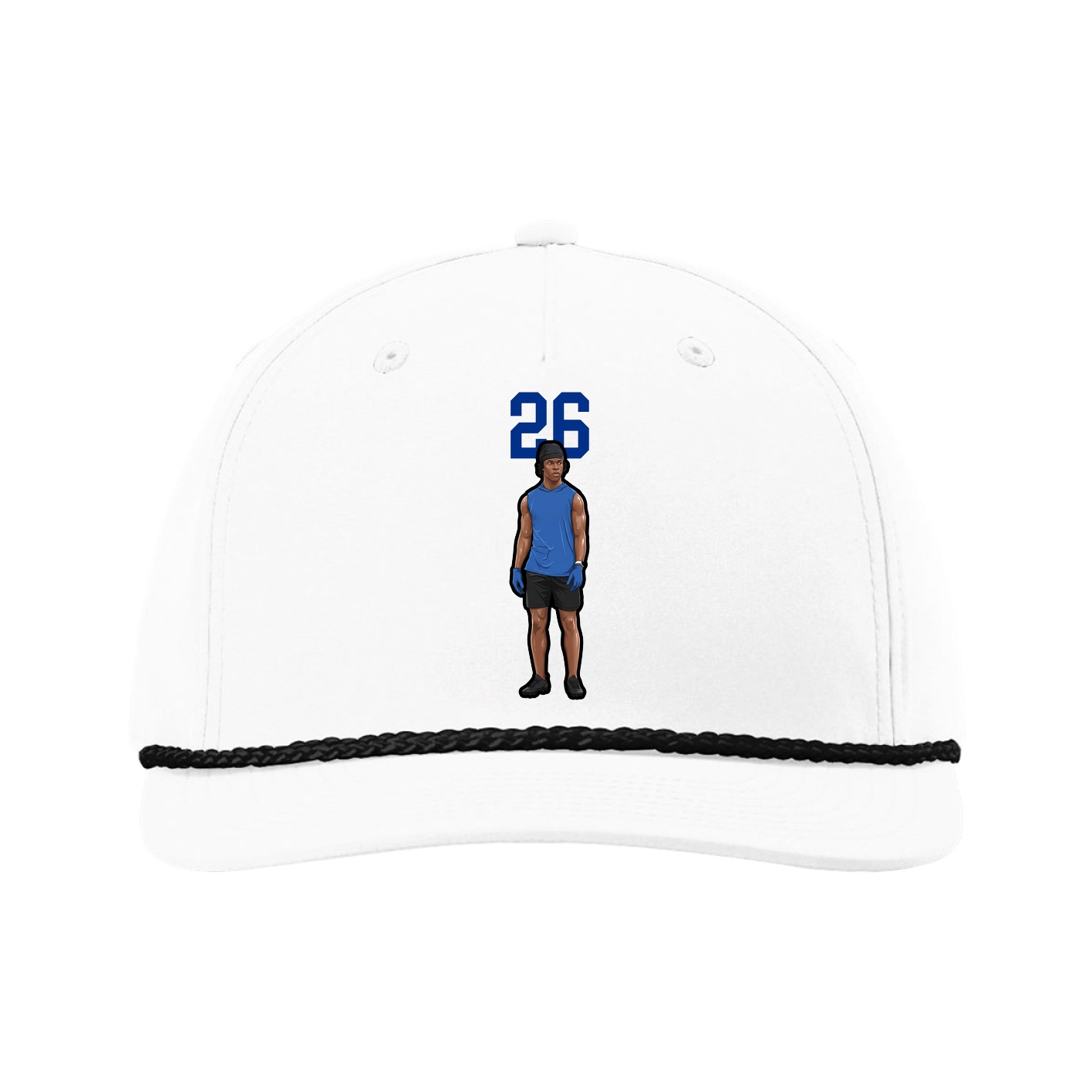 Five-Panel Classic Rope Cap — Number Top in White