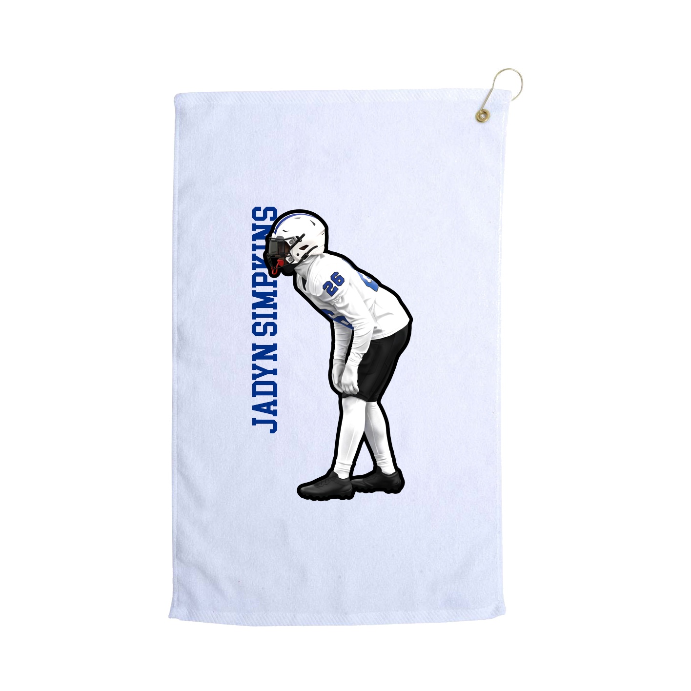 Golf Towel — Name Vertical in White