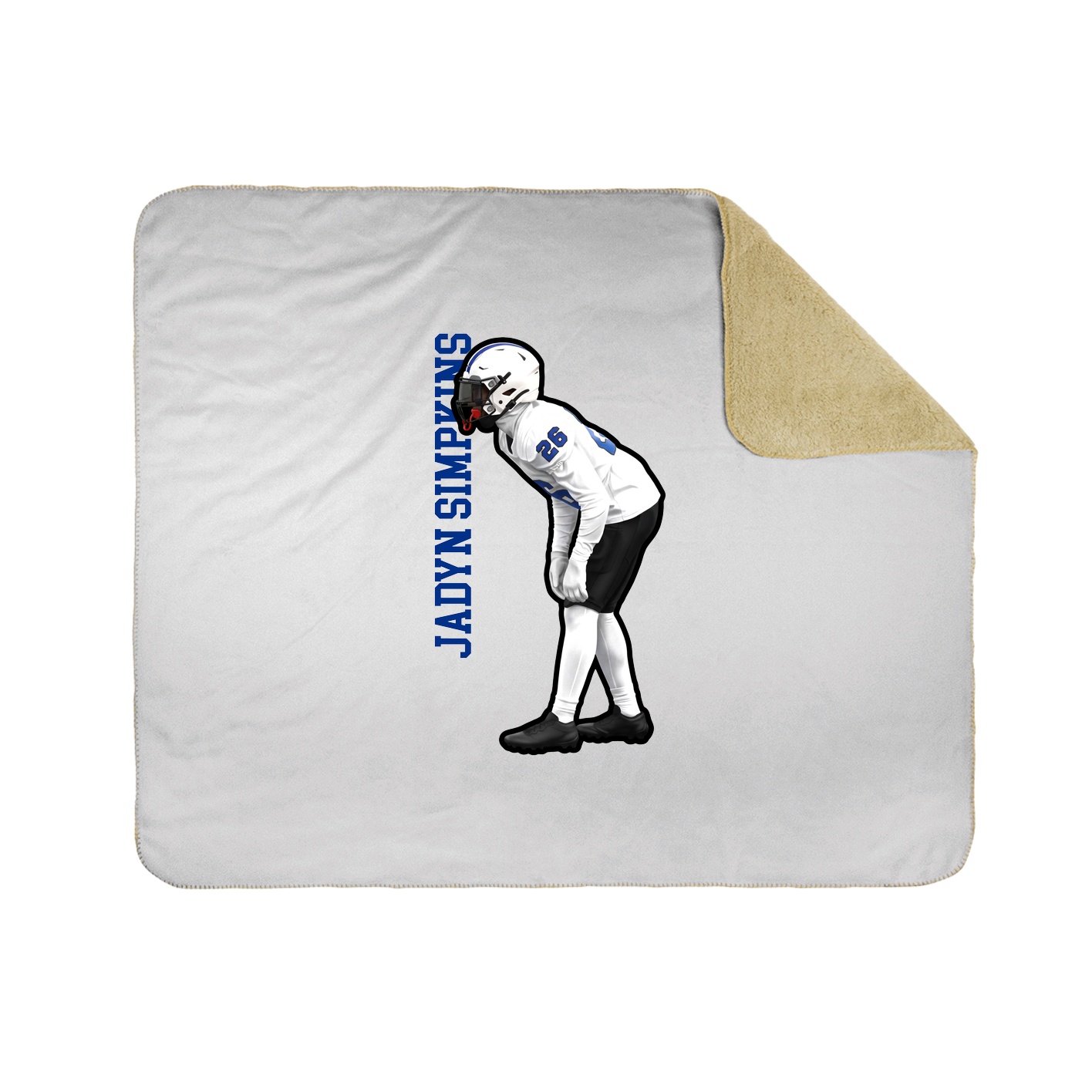 Throw Blanket — Name Vertical in White