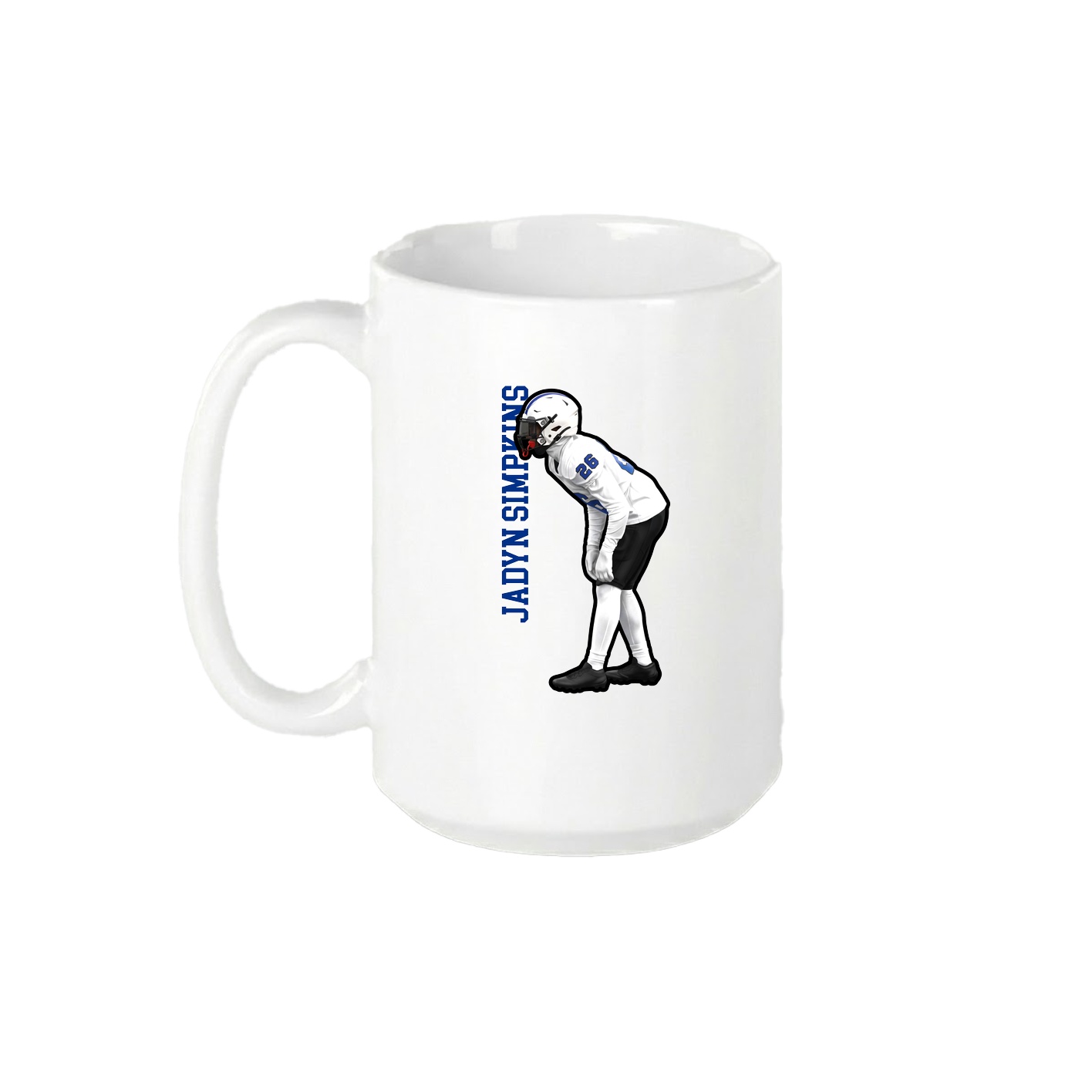 15oz Coffee Mug — Name Vertical in White