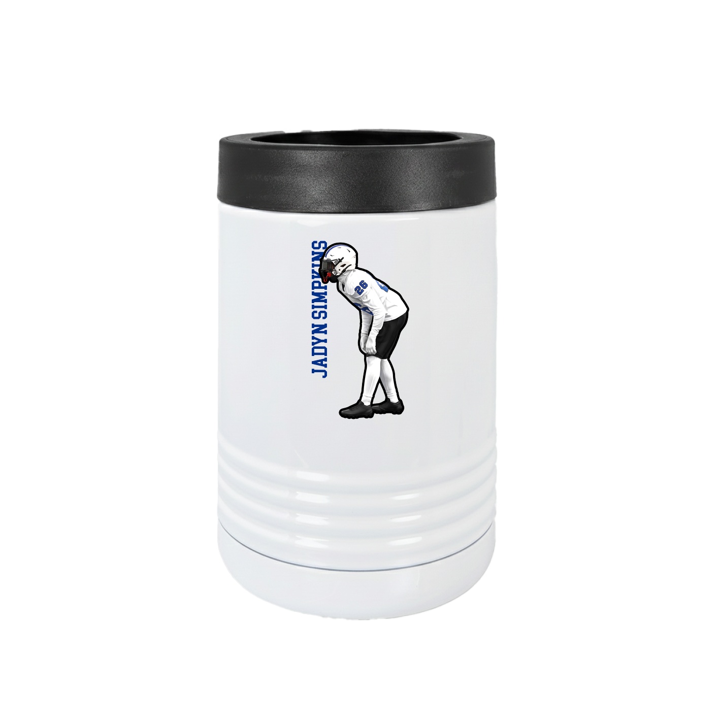 Beverage Holder — Name Vertical in White