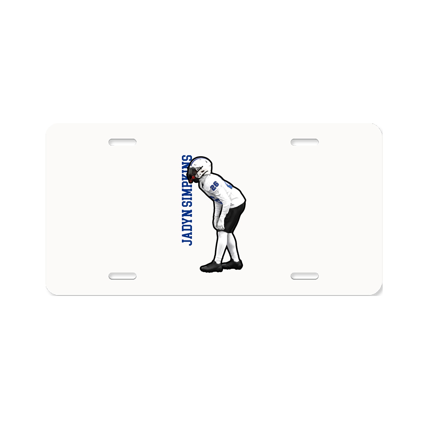 License Plate — Name Vertical in Classic