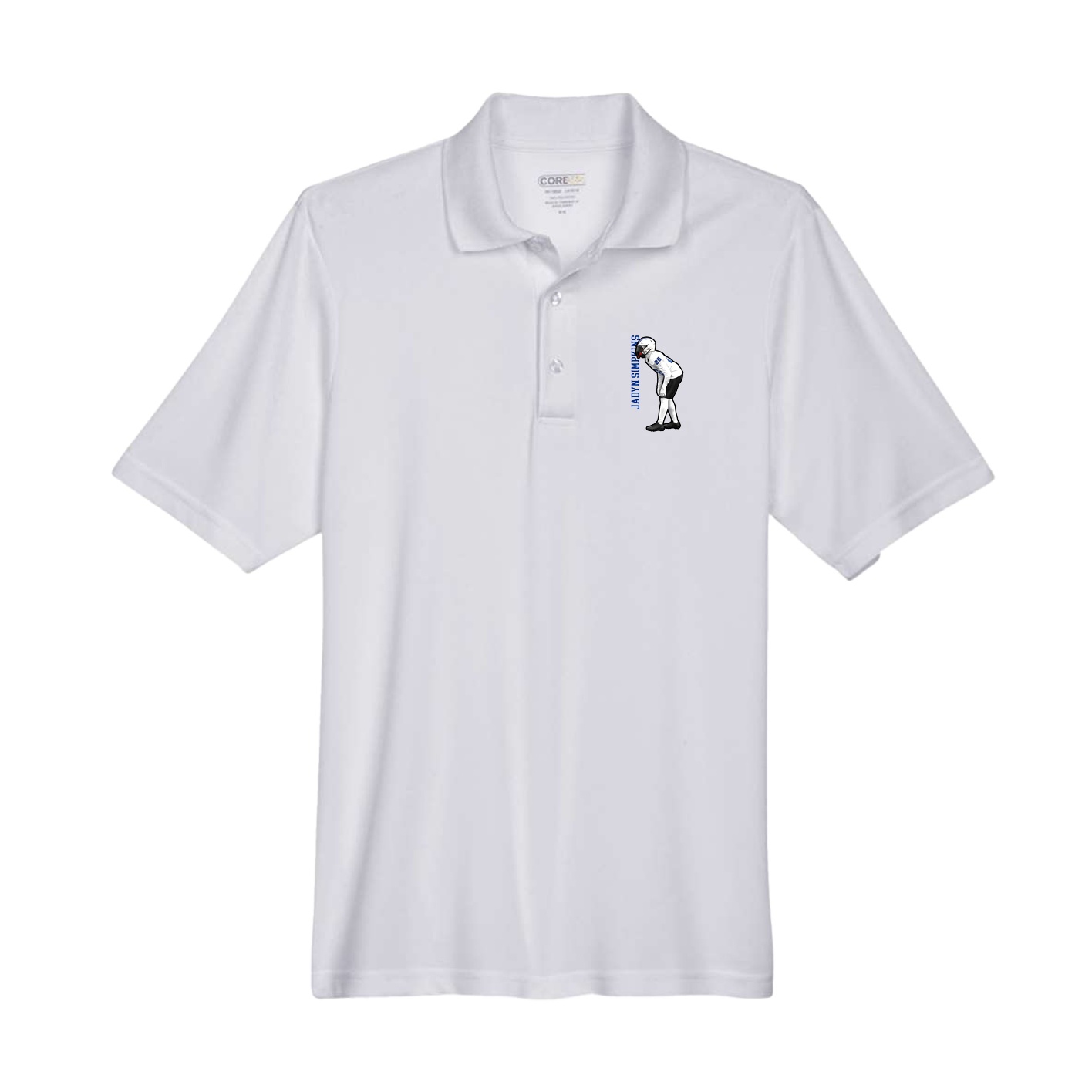Performance Polo — Name Vertical in Grey