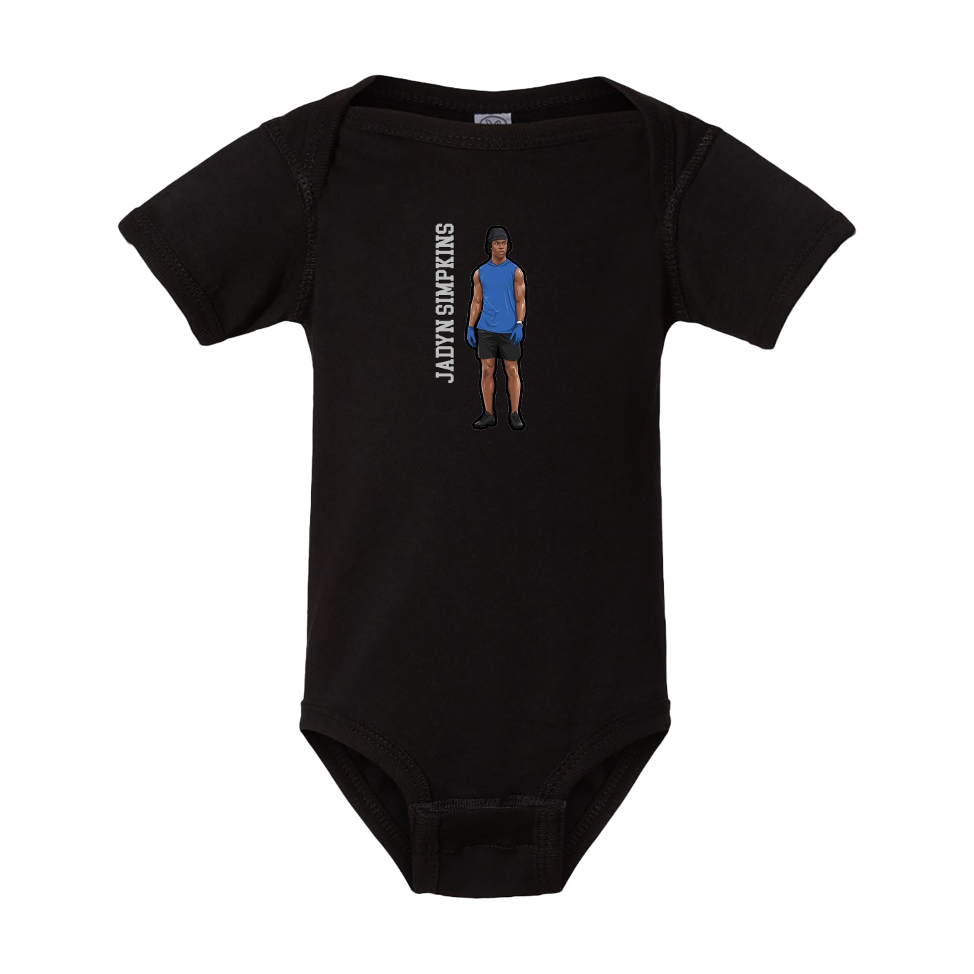 Baby Onesie — Name Vertical in Black