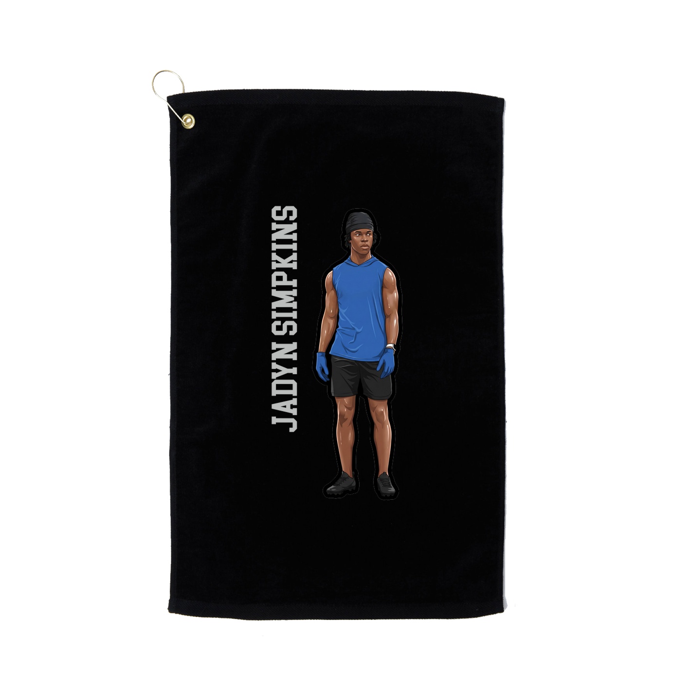 Golf Towel — Name Vertical in Black