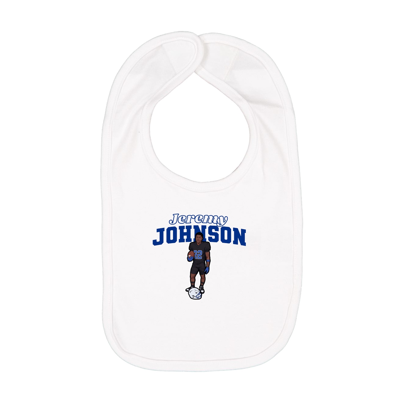 Infant Bib — Name Arch in White