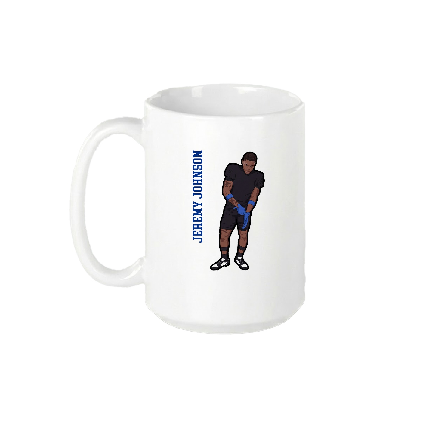 15oz Coffee Mug — Name Vertical in White