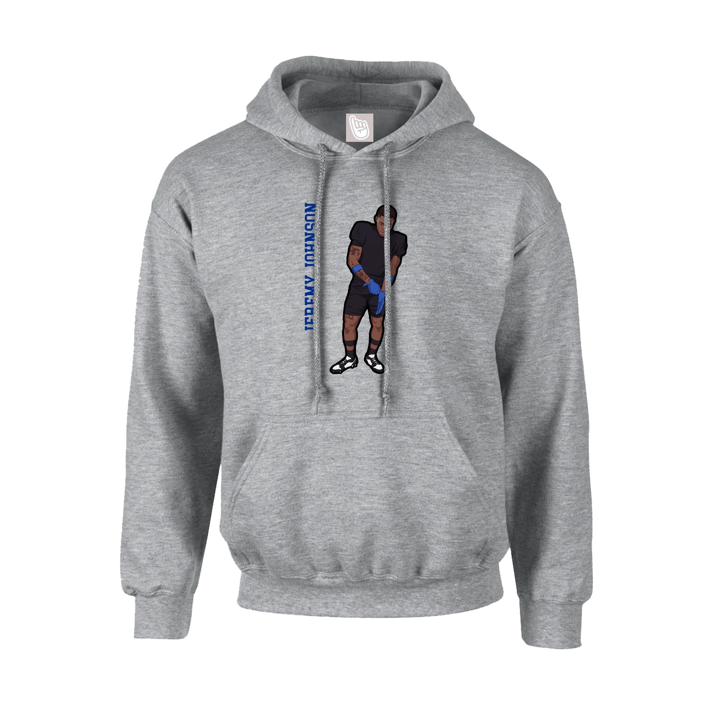 Youth Hoodie — Name Vertical in Grey