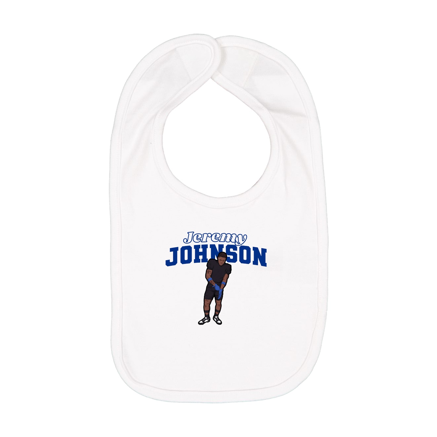 Infant Bib — Name Arch in White