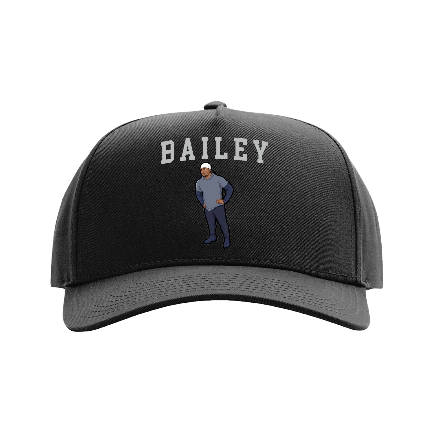Full Fabric Five-Panel Champ Cap — Shirsey in Black