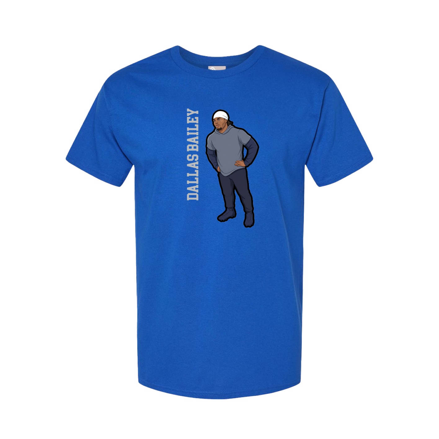 Youth Tee — Name Vertical in Royal