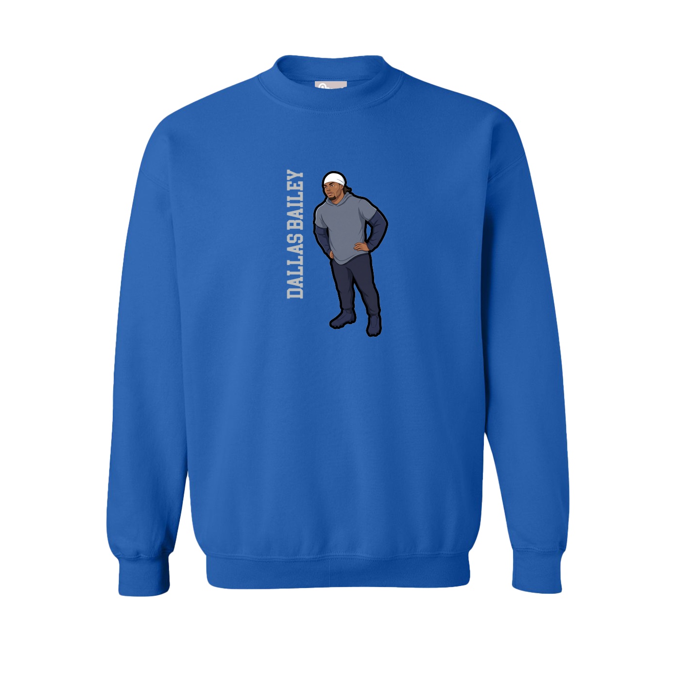 Fleece Crew — Name Vertical in Royal
