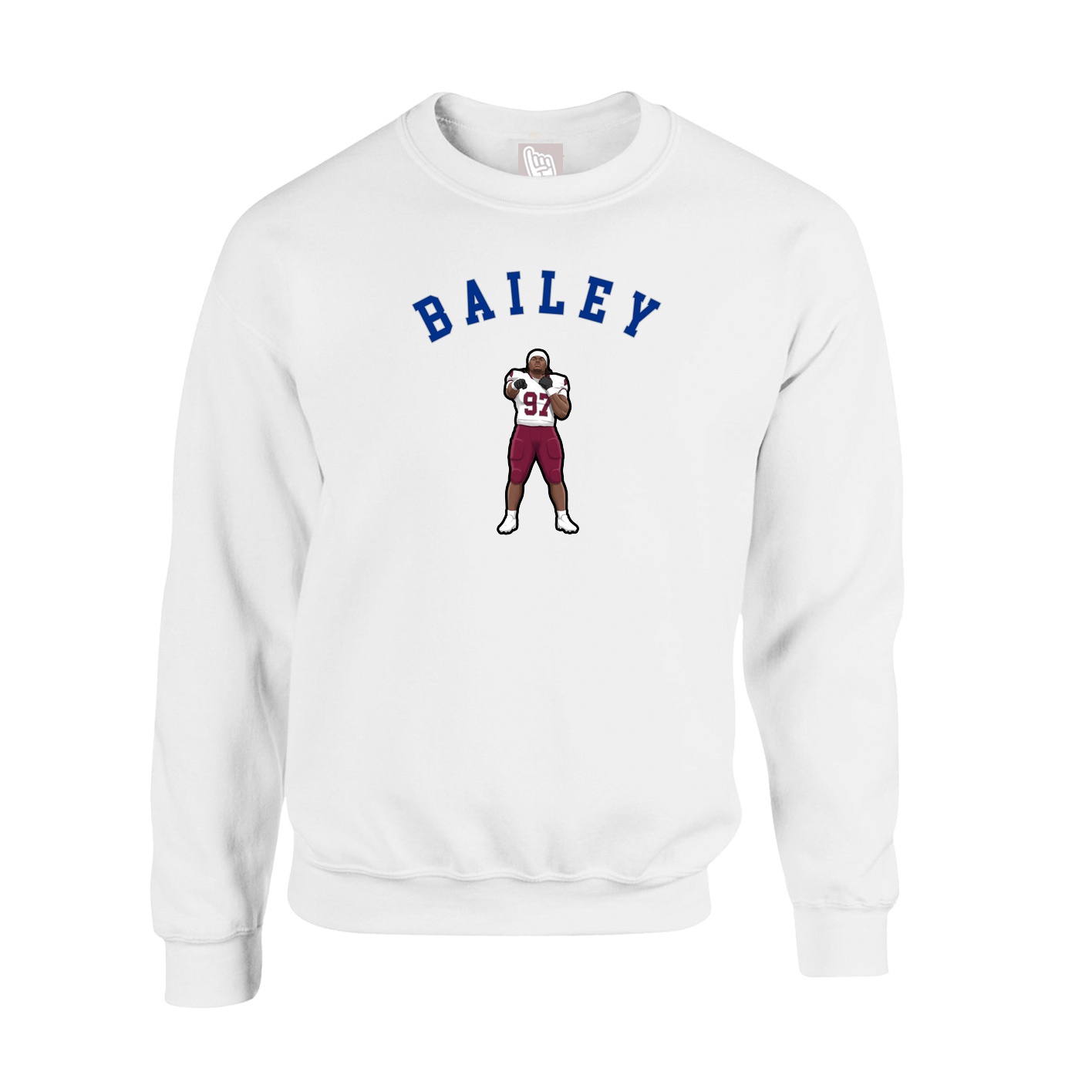 Fleece Crew — Shirsey Arch in White