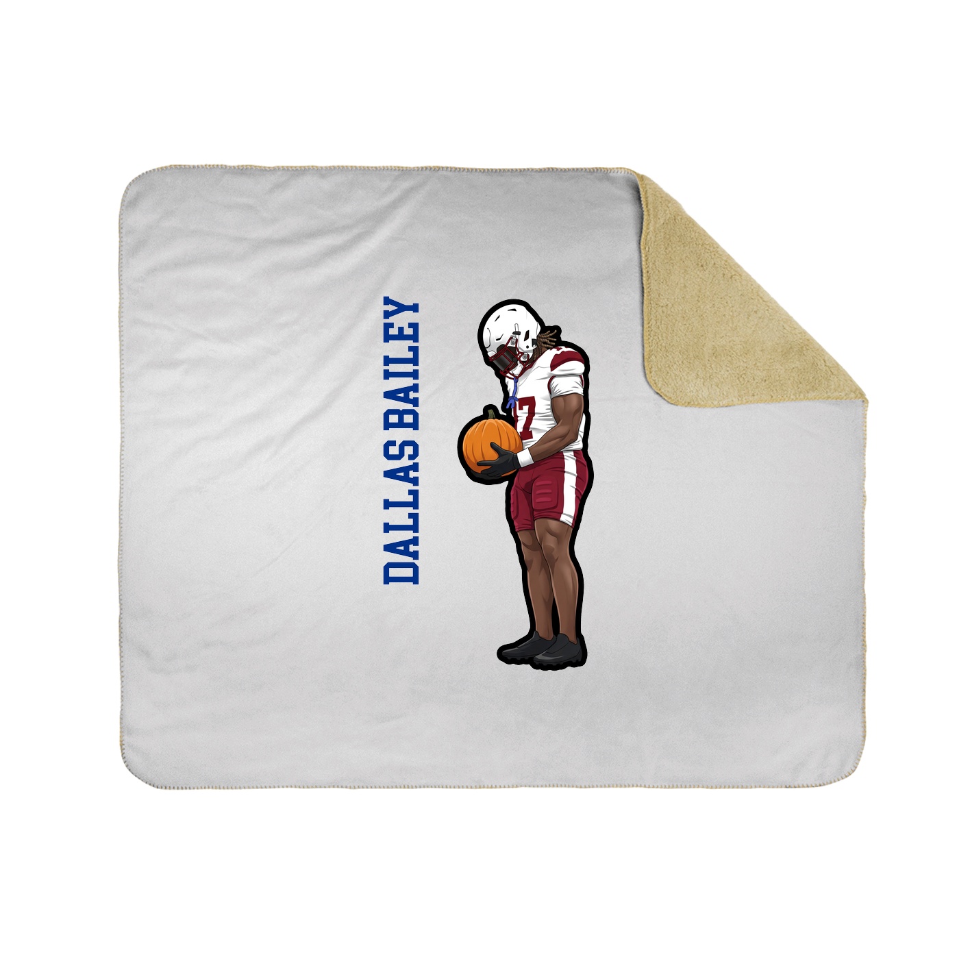 Throw Blanket — Name Vertical in White