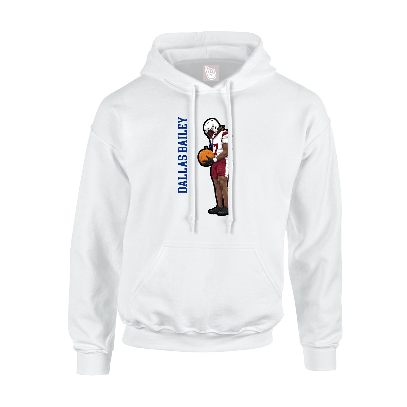Hoodie — Name Vertical in White