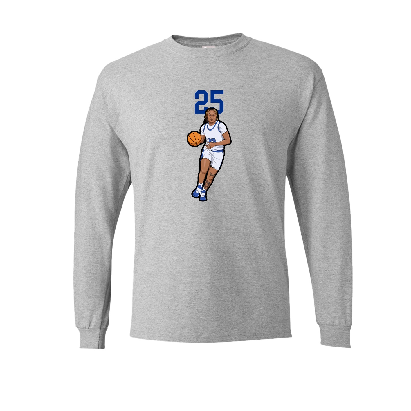 Long Sleeve Tee — Number Top in Grey