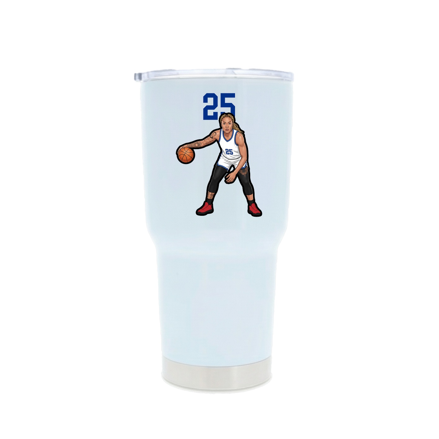 30oz Stainless Steel Tumbler — Number Top in White