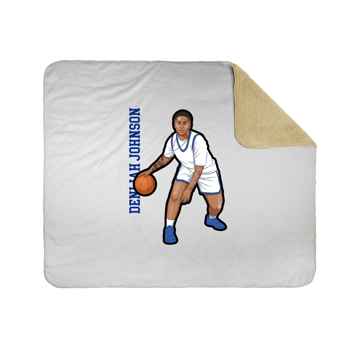 Throw Blanket — Name Vertical in White