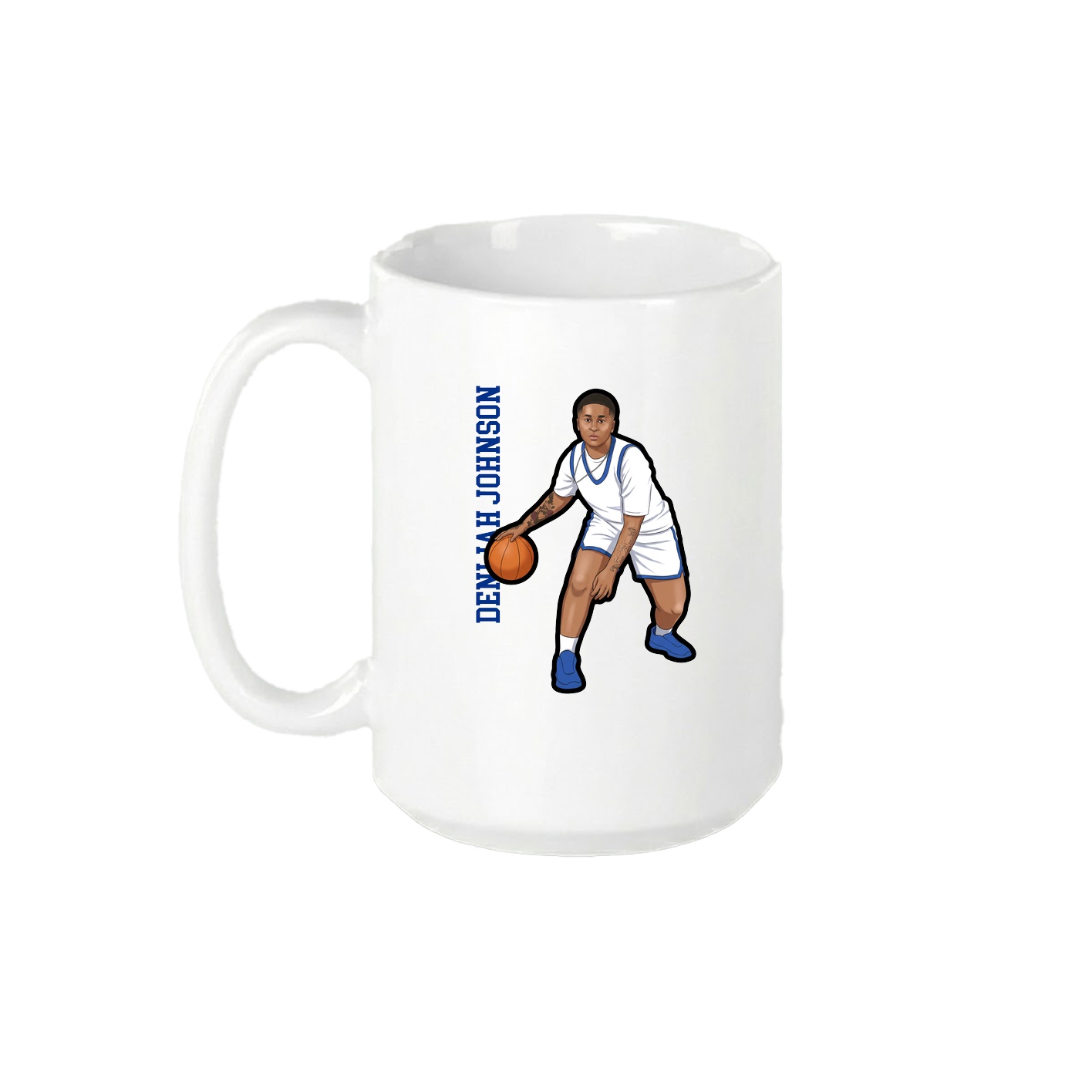 15oz Coffee Mug — Name Vertical in White