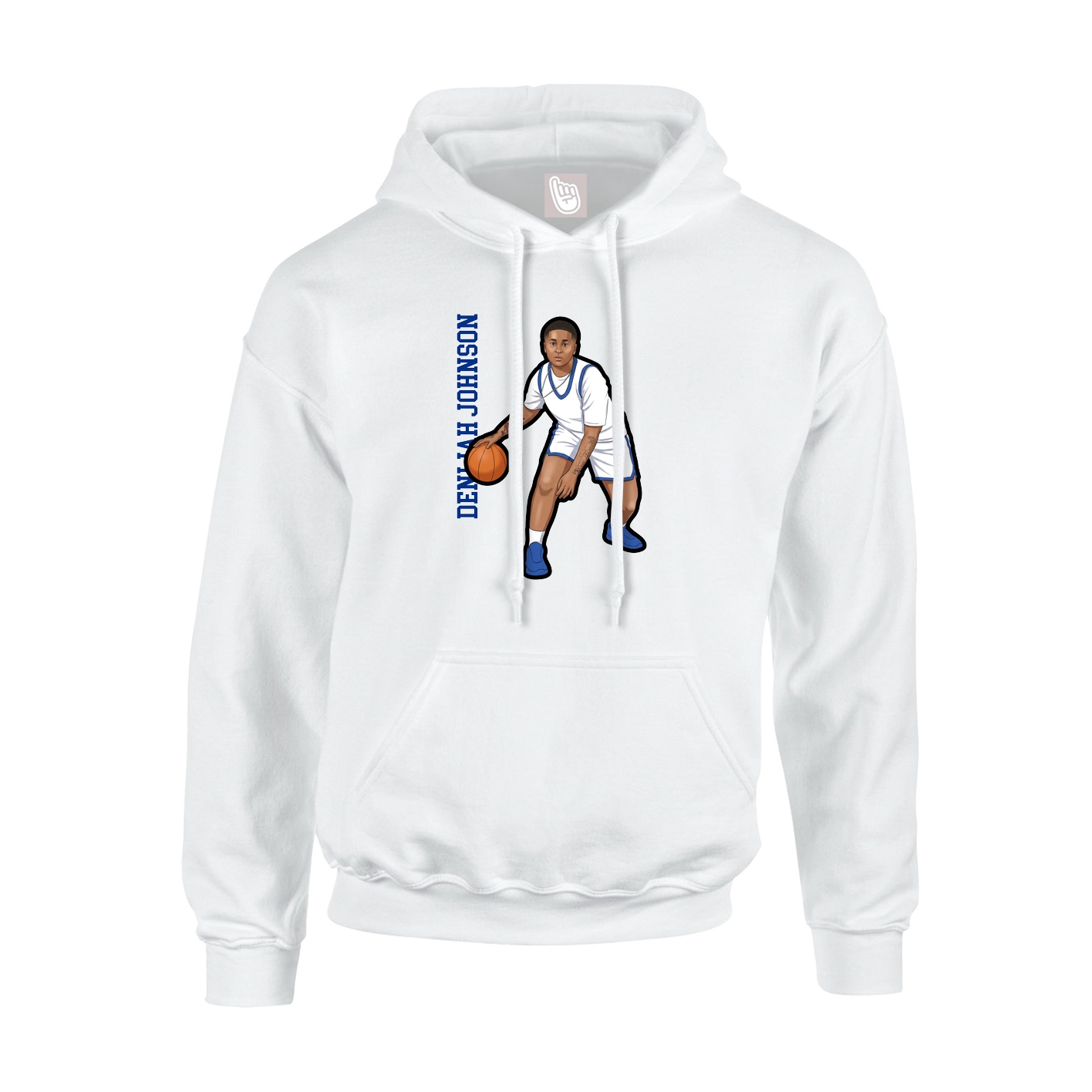 Youth Hoodie — Name Vertical in White