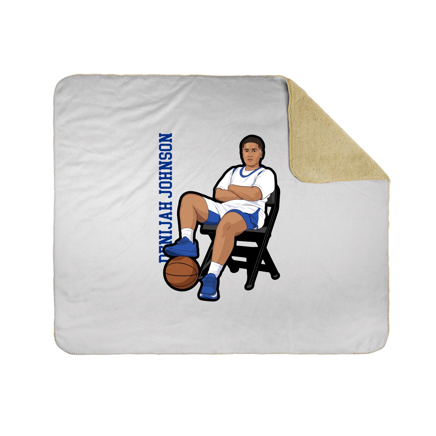 Throw Blanket — Name Vertical in White