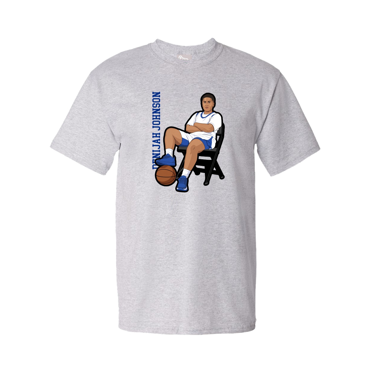Youth Tee — Name Vertical in Grey