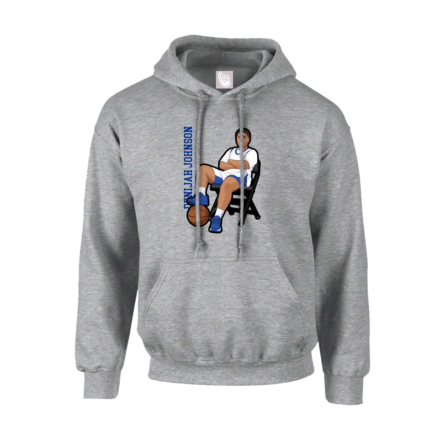 Youth Hoodie — Name Vertical in Grey