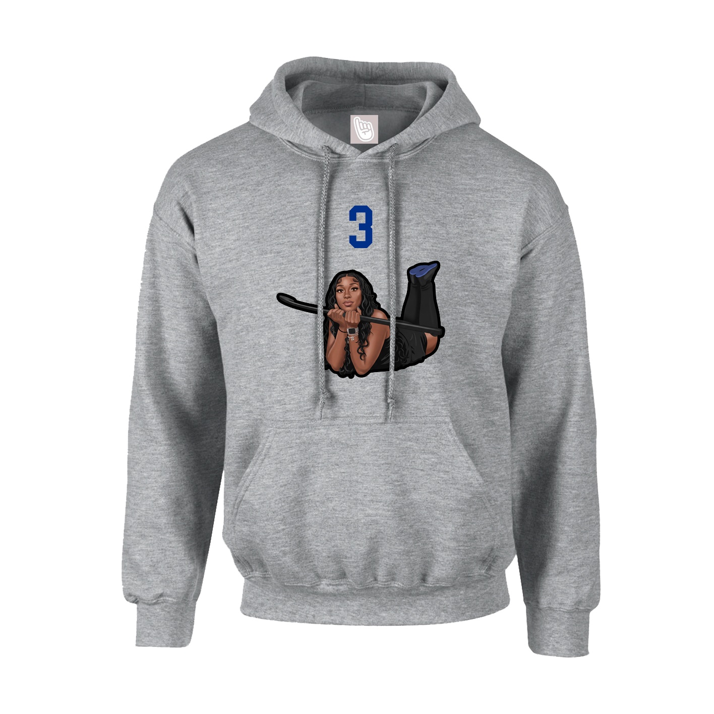 Youth Hoodie — Number Top in Grey